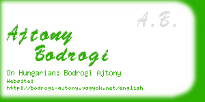 ajtony bodrogi business card